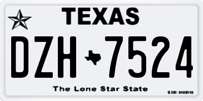 TX license plate DZH7524