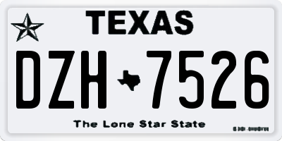 TX license plate DZH7526
