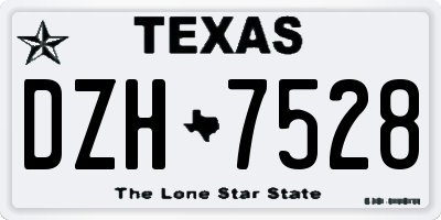 TX license plate DZH7528