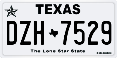 TX license plate DZH7529