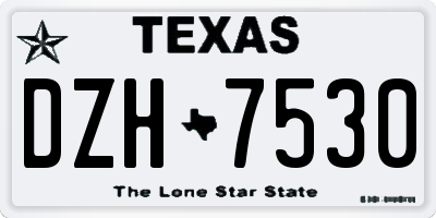 TX license plate DZH7530