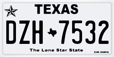 TX license plate DZH7532