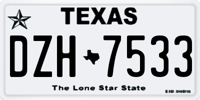 TX license plate DZH7533
