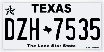TX license plate DZH7535