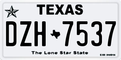 TX license plate DZH7537