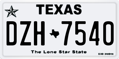 TX license plate DZH7540
