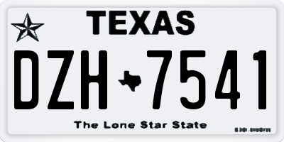 TX license plate DZH7541