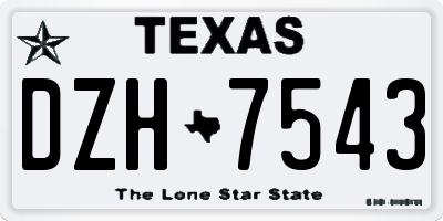 TX license plate DZH7543