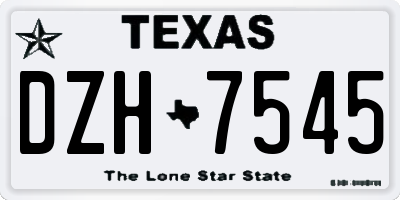 TX license plate DZH7545