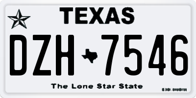 TX license plate DZH7546