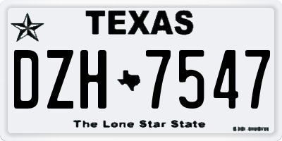 TX license plate DZH7547