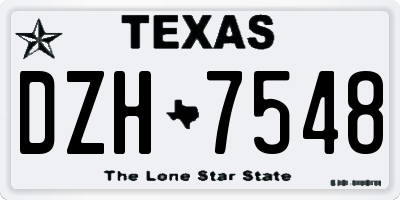 TX license plate DZH7548