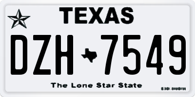 TX license plate DZH7549
