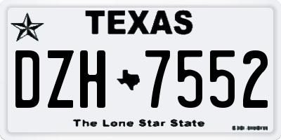 TX license plate DZH7552