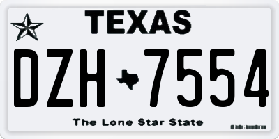 TX license plate DZH7554