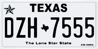 TX license plate DZH7555