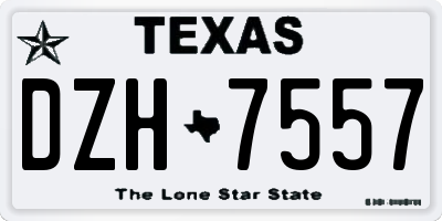 TX license plate DZH7557