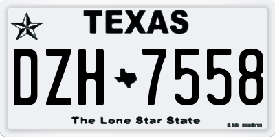 TX license plate DZH7558