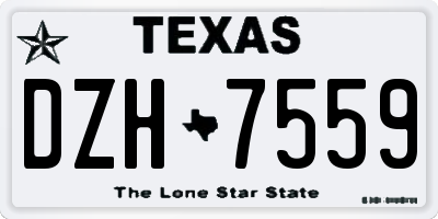 TX license plate DZH7559