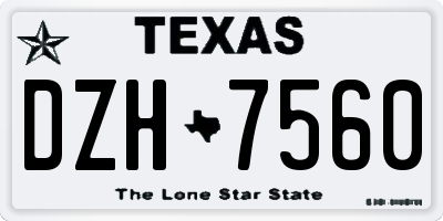 TX license plate DZH7560