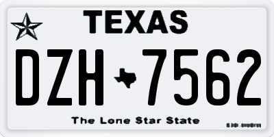 TX license plate DZH7562