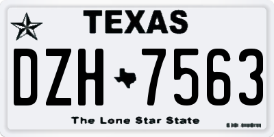 TX license plate DZH7563