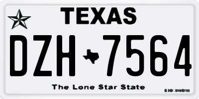 TX license plate DZH7564