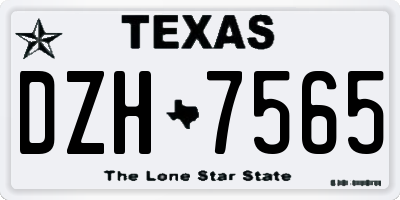 TX license plate DZH7565