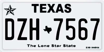 TX license plate DZH7567