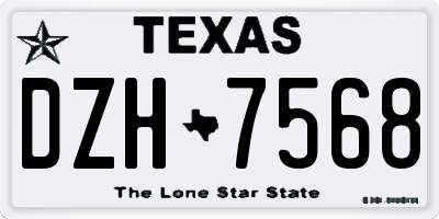 TX license plate DZH7568