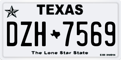 TX license plate DZH7569