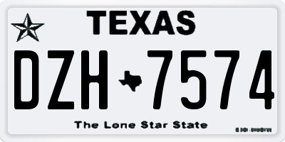 TX license plate DZH7574