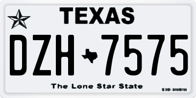 TX license plate DZH7575