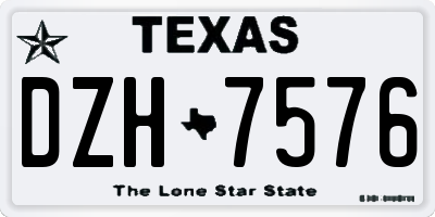 TX license plate DZH7576