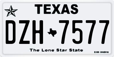 TX license plate DZH7577