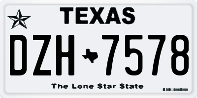 TX license plate DZH7578