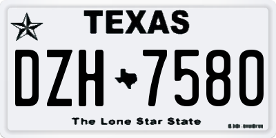 TX license plate DZH7580