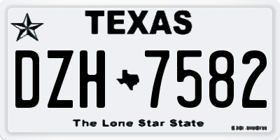 TX license plate DZH7582