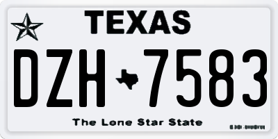 TX license plate DZH7583