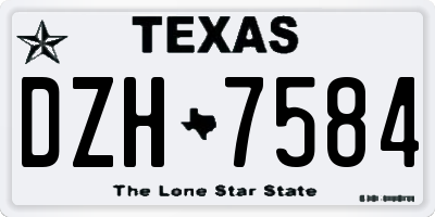 TX license plate DZH7584