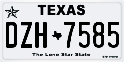 TX license plate DZH7585