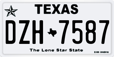 TX license plate DZH7587