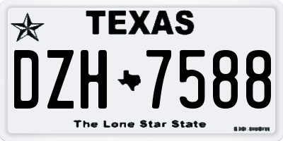 TX license plate DZH7588
