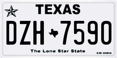 TX license plate DZH7590