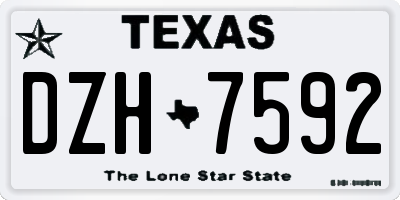 TX license plate DZH7592