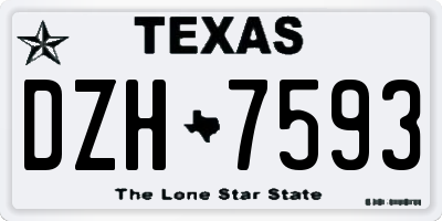 TX license plate DZH7593