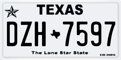 TX license plate DZH7597