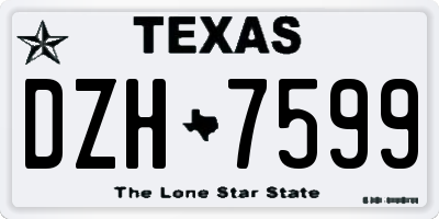 TX license plate DZH7599