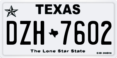 TX license plate DZH7602