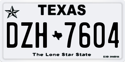TX license plate DZH7604